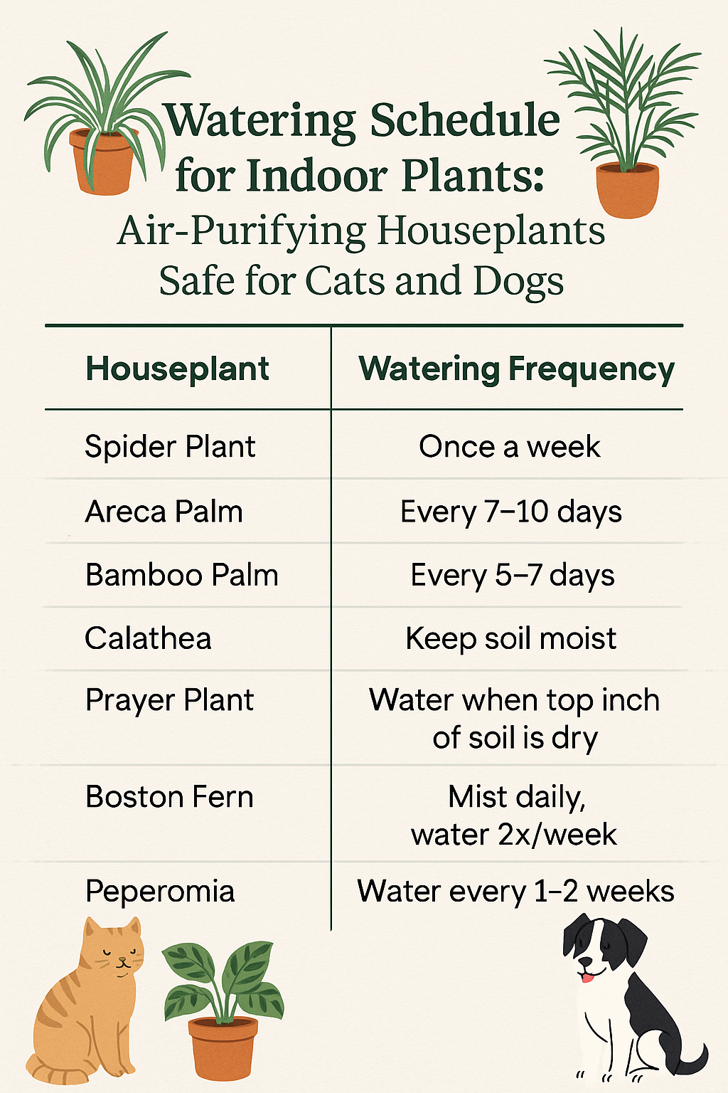 Watering Schedule for Indoor Plants: Air-Purifying Houseplants Safe for Cats and Dogs