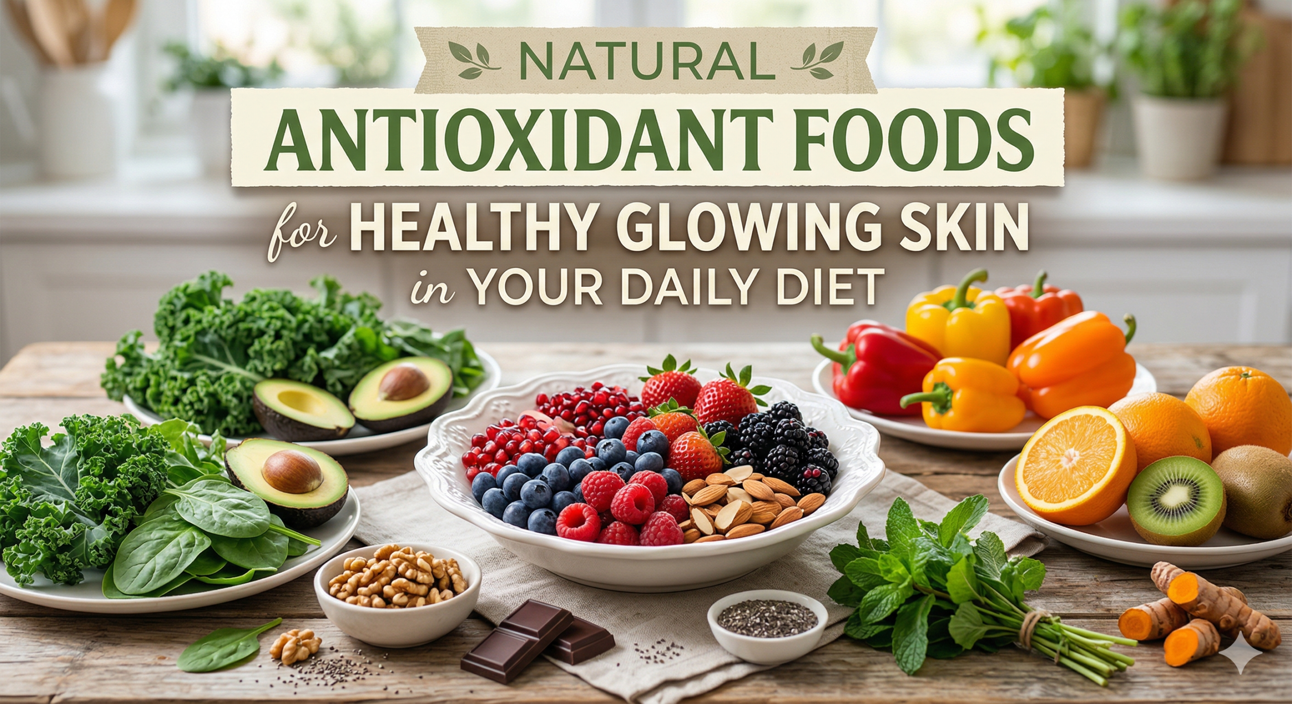 Natural Antioxidant Foods for Healthy Glowing Skin in Your Daily Diet