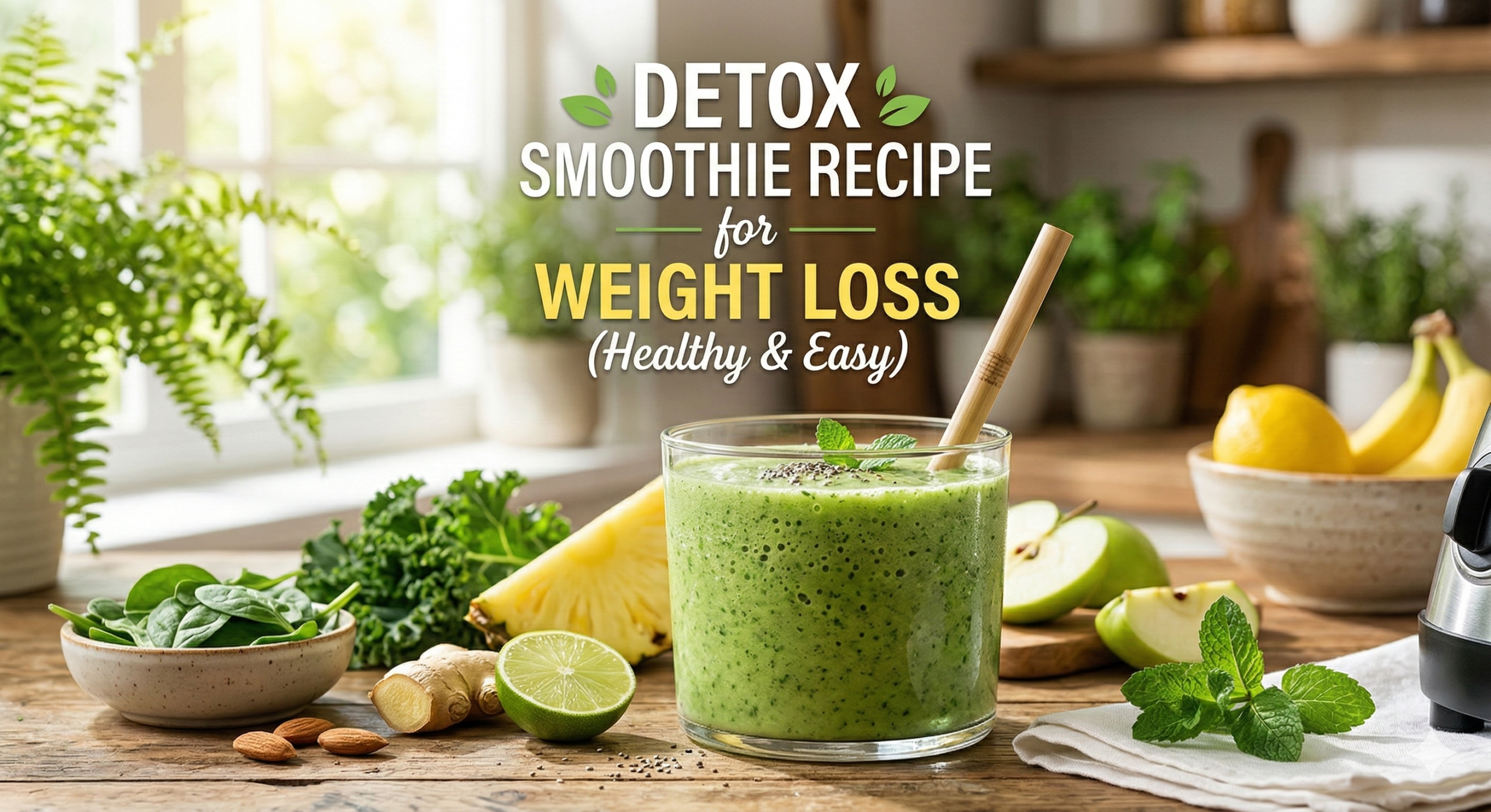 Detox Smoothie Recipe for Weight Loss (Healthy & Easy)