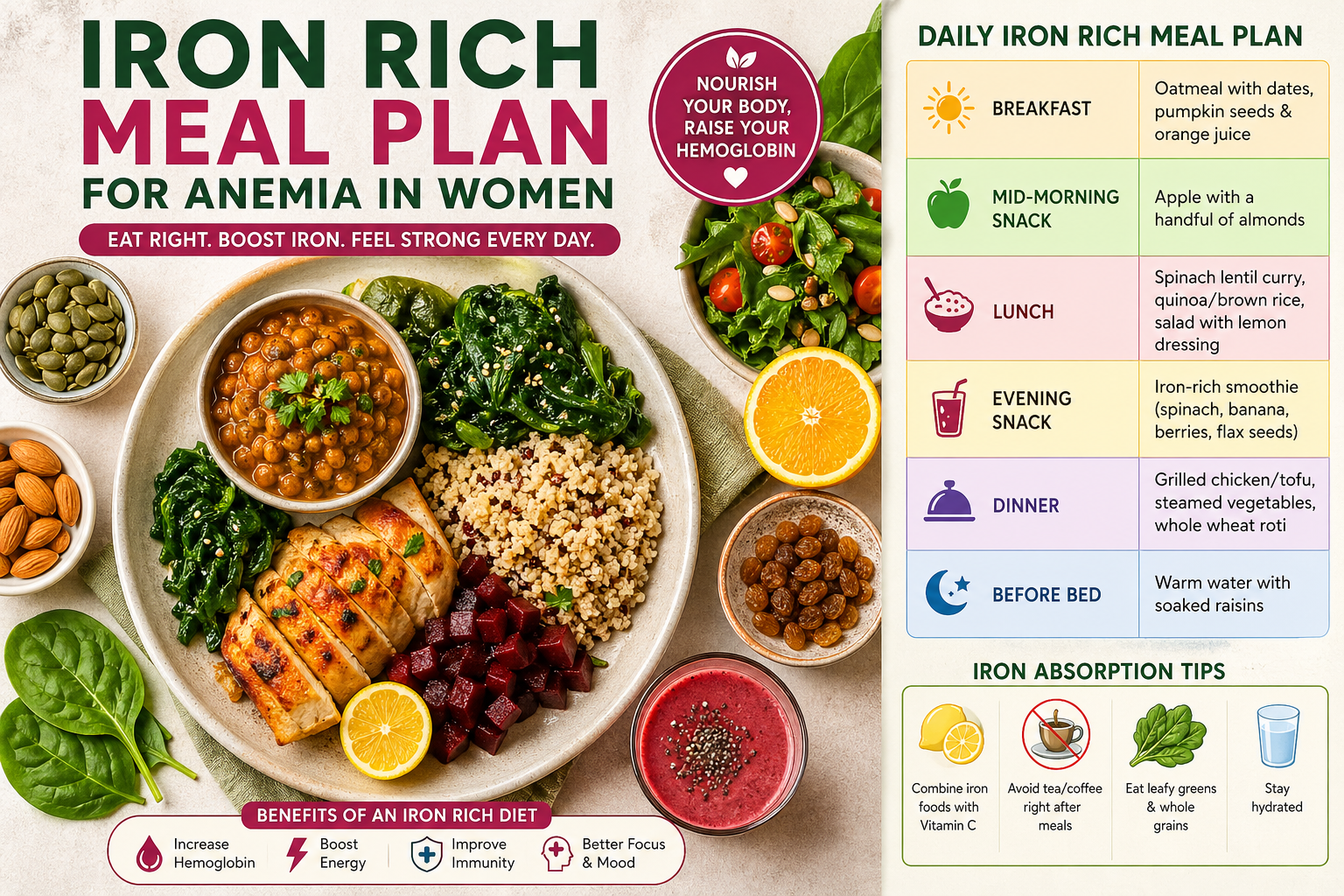 Iron Rich Meal Plan For Anemia In Women