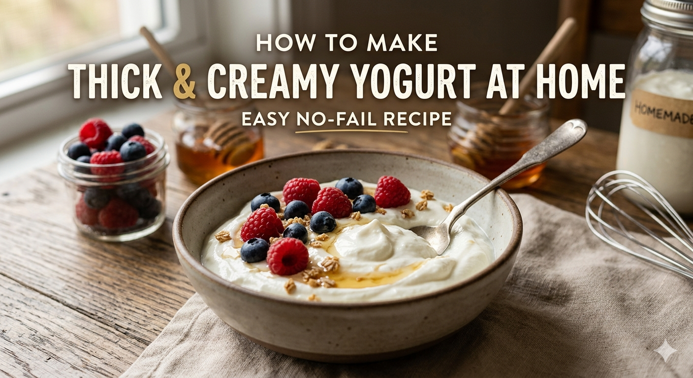How to Make Thick Creamy Yogurt at Home (Easy No-Fail Recipe)