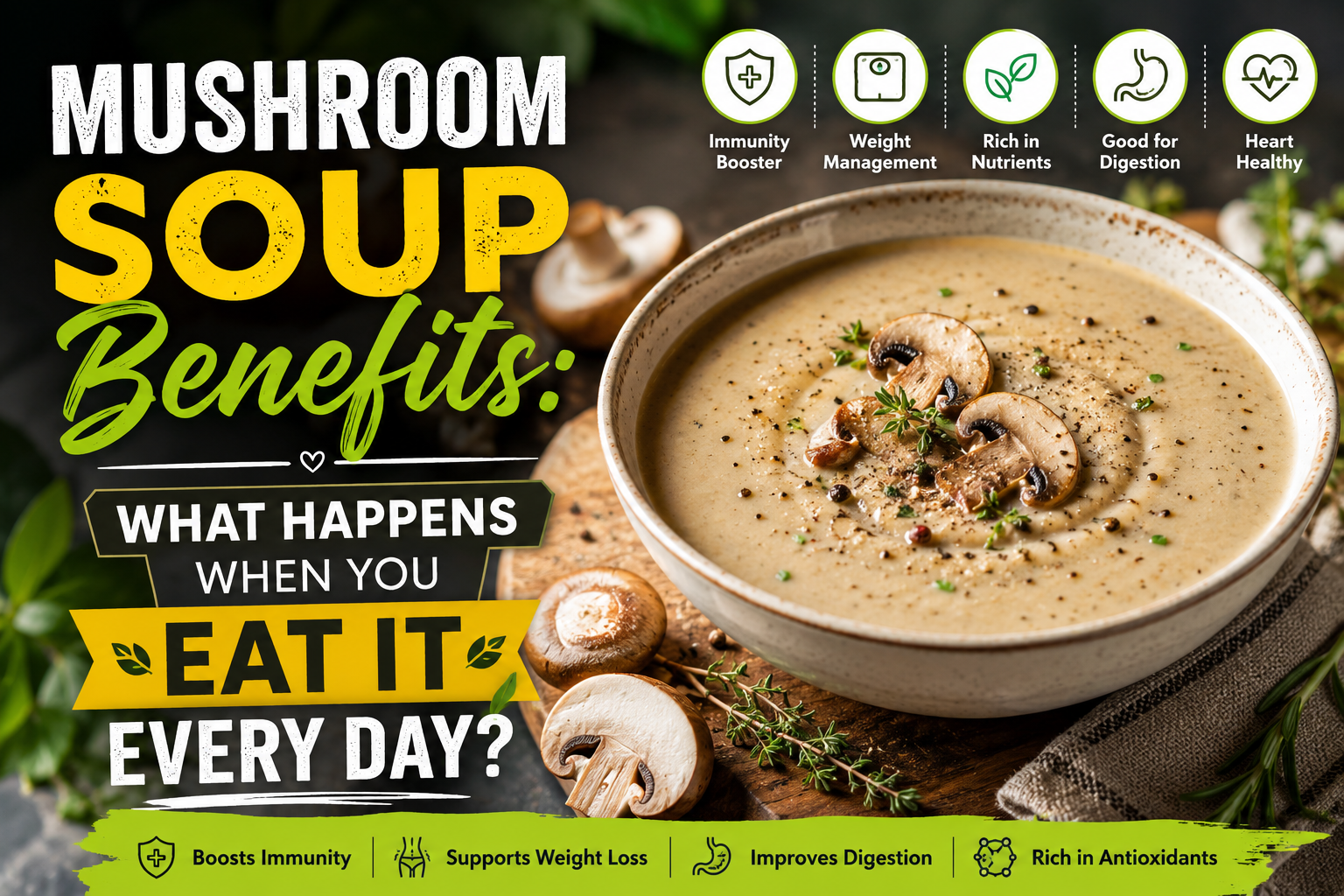 Amazing Mushroom Soup Benefits: What Happens When You Eat It Every Day?