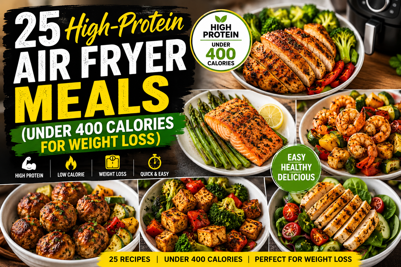 25 High-Protein Air Fryer Meals (Under 400 Calories for Weight Loss)
