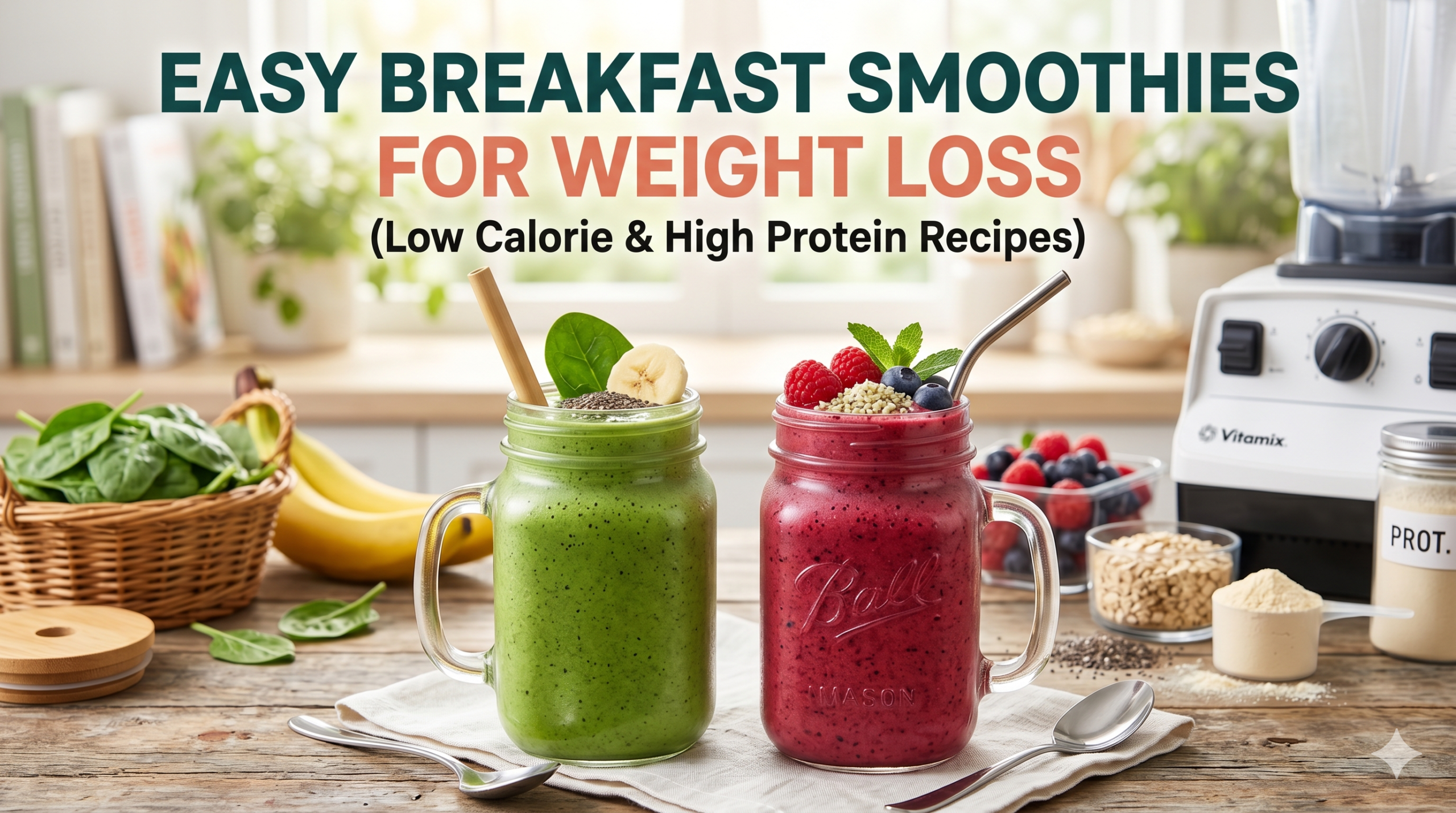 Easy Breakfast Smoothies for Weight Loss (Low Calorie & High Protein Recipes)