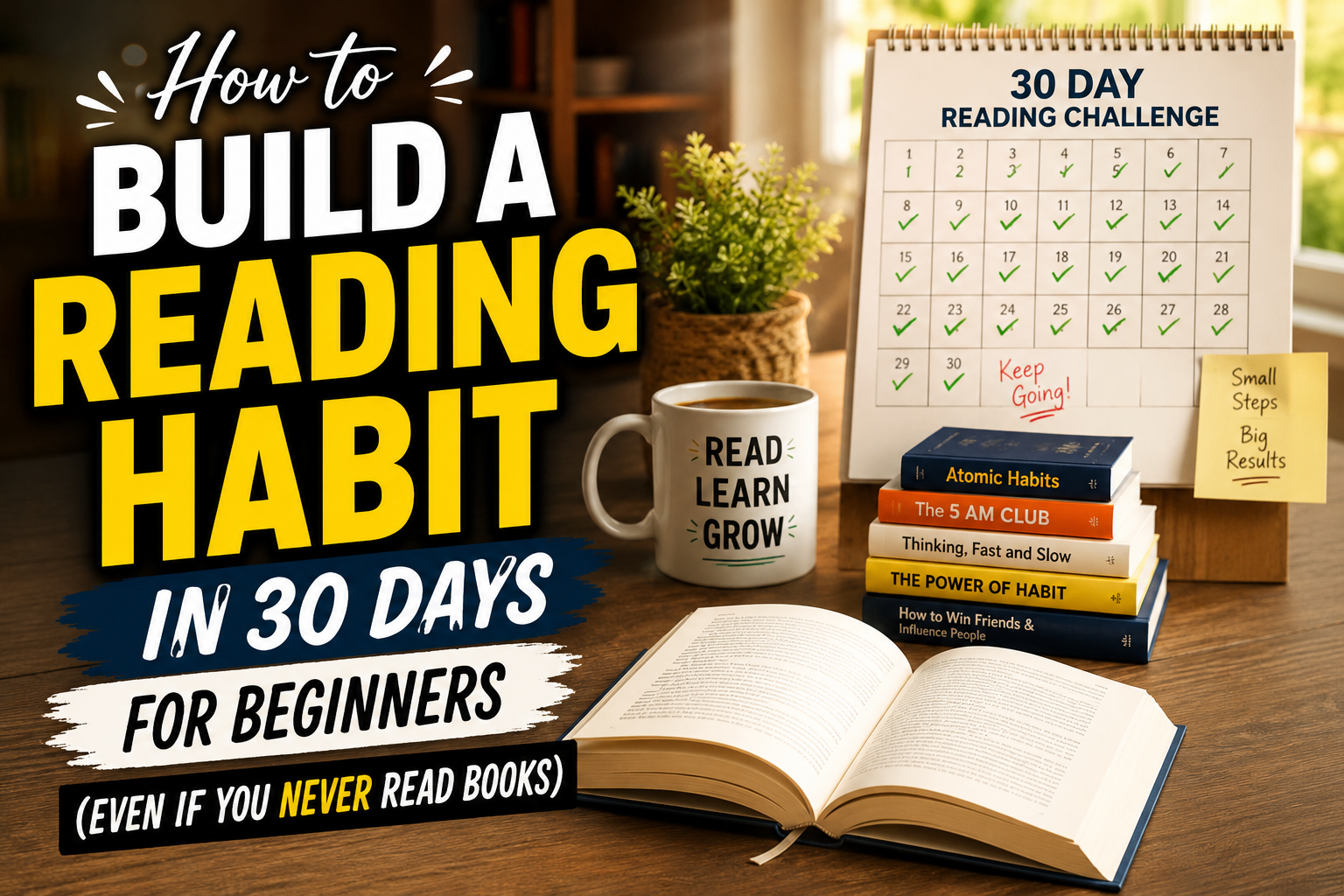 How to Build a Reading Habit in 30 Days for Beginners (Even If You Never Read Books)