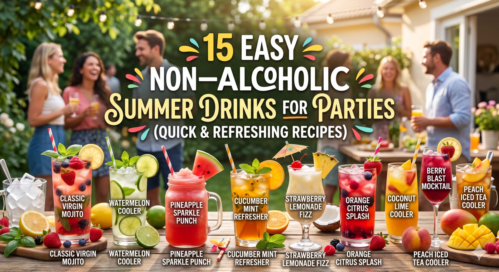 15 Easy Non Alcoholic Summer Drinks for Parties (Quick & Refreshing Recipes)