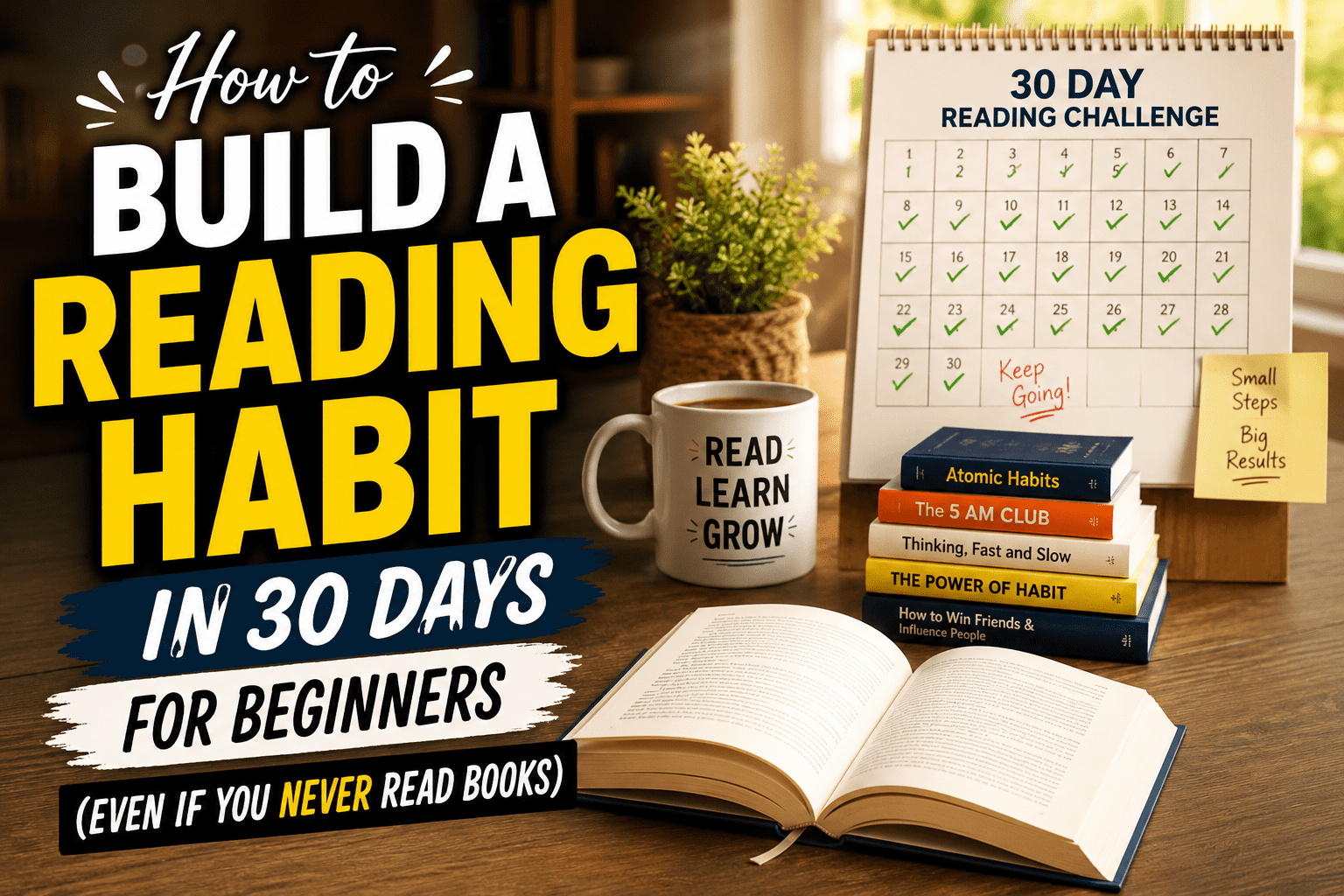 How to Build a Reading Habit in 30 Days for Beginners (Even If You Never Read Books)